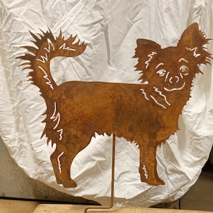 Rustic Metal Chihuahua Garden Stake: Pet Memorial Art