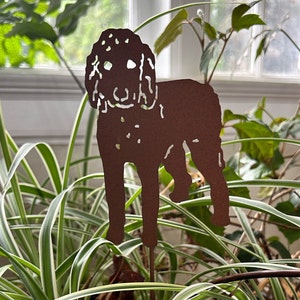 Marcadores de jardín Goldendoodle, regalo de inauguración de la casa, regalo para mamá, estaca para plantas, estacas para jardín, regalo conmemorativo para perros, adopte una mascota