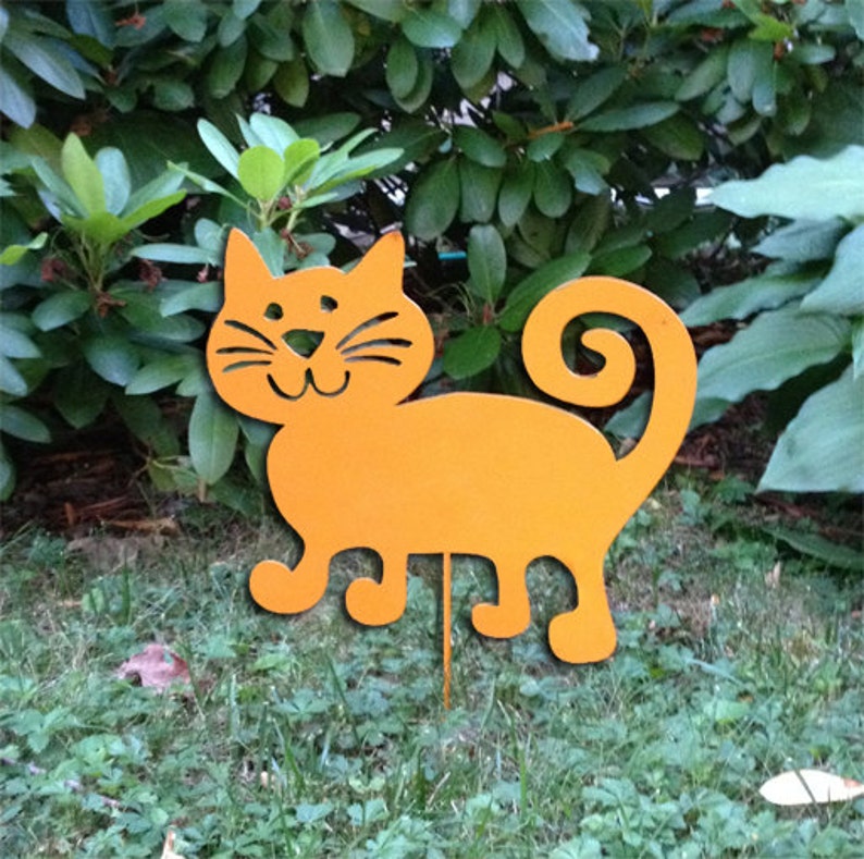 Cat Garden Stakes or Metal Wall Art Cat Memorial Cat Lover Etsy