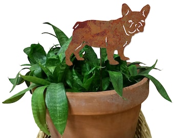French Bulldog Garden Marker: Rustic Dog Memorial Plant Stake