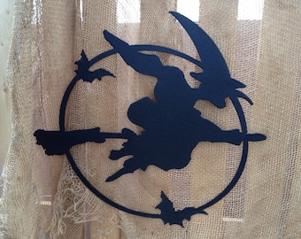 Witch / Halloween Witch / Scary witches / witches / Hanging / Garden Art / Halloween Decoration / Wall / Silhouette