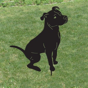 PitBull Garden Stake or Wall Art, Dog Pet Memorial, Metal Garden Yard Art Decor, Pit Bull Art, Pet Grave Markers, Pet Loss dog walker Gifts image 4