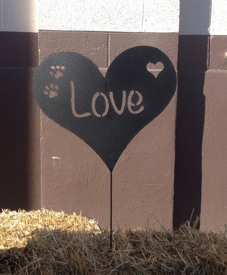 Custom Heart Garden Stake or Metal Wall Art Wedding Etsy