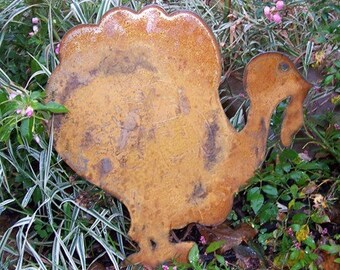 Turkey Garden Stake, Outdoor Thanksgiving Decorations, Rustic, Metal Art, Outdoor Garden Decoration, Lawn Ornament, Yard Art, Garden Art