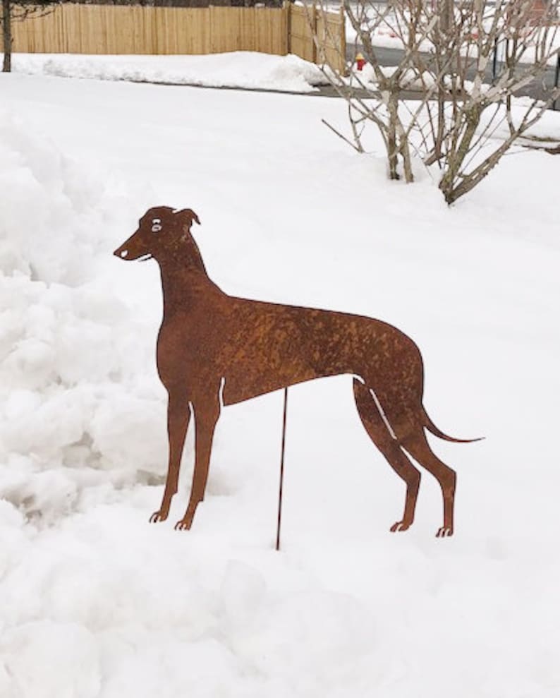 Greyhound Dog Yard Art or Outdoor Metal Wall Art Garden Stake Etsy