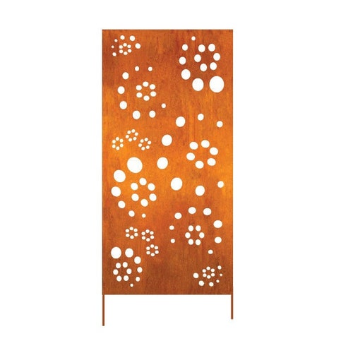 Outdoor Privacy Panels, (1 Screen / 46" X 23") large Metal Wall Art, Patio Privacy Panels