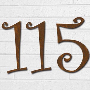 Set of 4 / Rustic House Numbers or Letters 2 up to 8 Address Numbers, Modern, Table Numbers, Rusty Letters, Metal Numbers, Wall Letters image 2