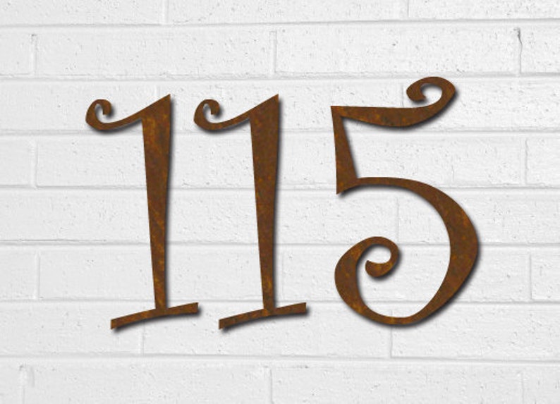 Set of 4 / Rustic House Numbers or Letters 2 up to 8 Address Numbers, Modern, Table Numbers, Rusty Letters, Metal Numbers, Wall Letters image 2