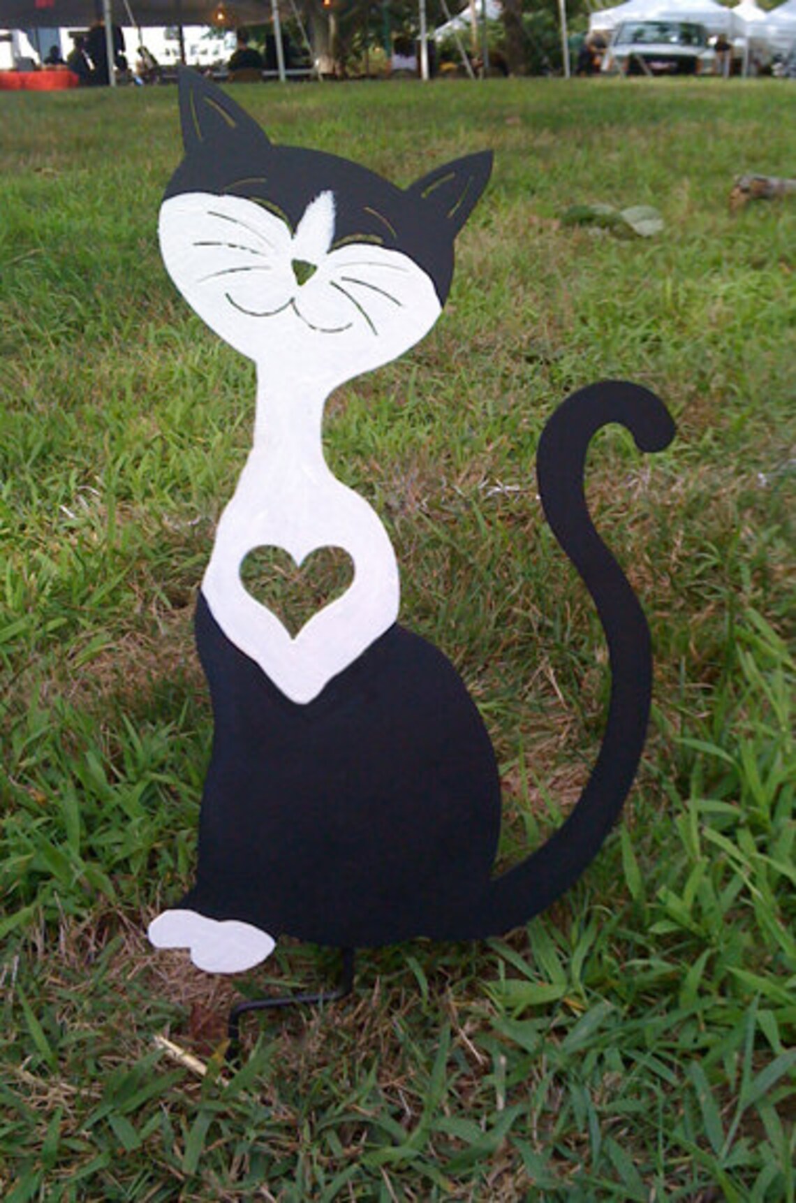 Tuxedo Cat Garden Stake or Wall Art Cat Memorial Black & Etsy