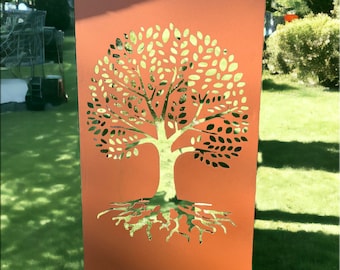 Tree of Life Privacy Screen, Panel, Outdoor Privacy, Outdoor Metal Wall Art, Large Metal Wall Sculpture