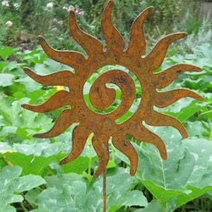 Sun Garden Stake or Metal Wall Art, Outdoor Garden Art Decor, Garden Sculpture, Lawn Ornament, Garden Ornament, Zen Garden