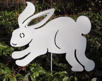 Easter Bunny Plant Stake, Easter Spring Decor, Easter Decorations, Rabbit, Farmhouse Decor, Rabbit Lover Gift, Metal Garden Art Bunny, Art