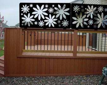 Flower Power Privacy Screen: Laser Cut Metal Outdoor Art