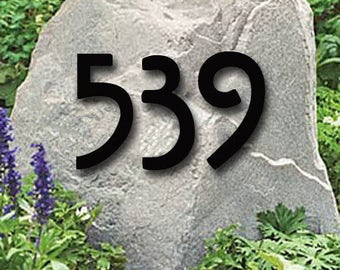 Set of 3 / Mission Style House Numbers or Letters (2" up to 8") Metal Address Numbers, Wedding Table Number, Wall Letters, Large, Small