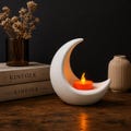 Crescent Moon Tea Light Holder, Minimalist Jewelry Organizer, 3D Printed Home Accent