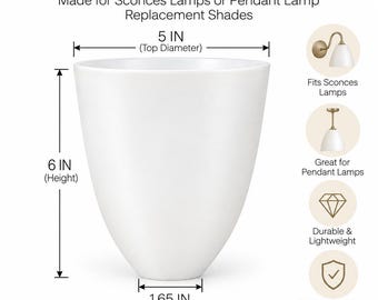 5x6 Bell Lamp Shade Replacement, PETG Material, Sconce Pendant (2 Pack)
