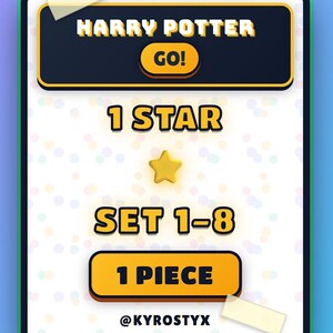 Naklejki Mogo 1 Star 1 sztuka, zestaw kompletny od 1 do 8 - Harry Potter