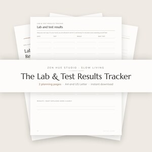 Lab Results Tracker Printable - Blood Test + Medical Results Log with Appointment Prep - Undated A4 + US Letter PDF (Instant Download)