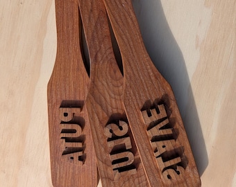 Embossed Paddle (DC Impact Bat) • Hardwood, Hand-Finished • Couples Play, Gift, Spanking