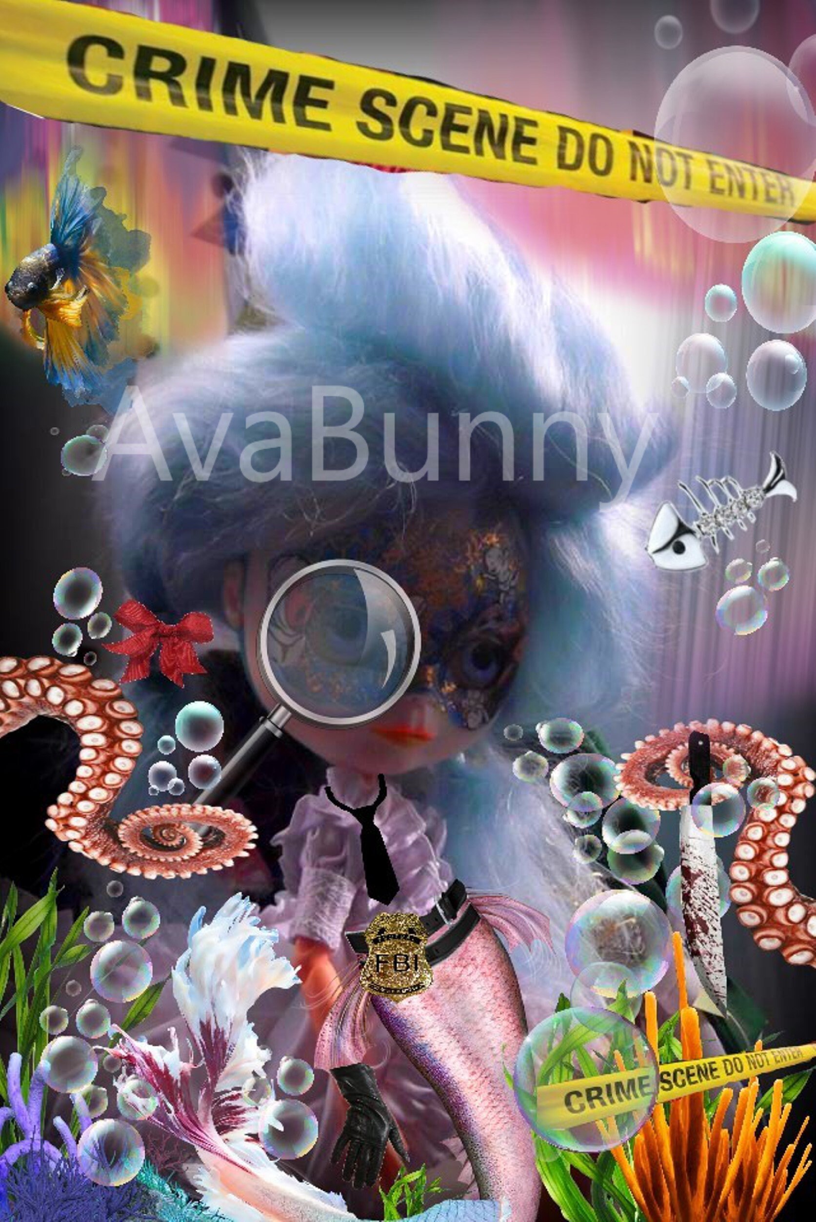 Crime Scene8x12 Mixed Media Art Print by Ava Bunny Unframed - Etsy