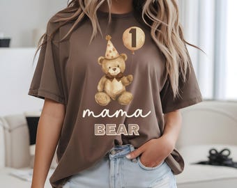 Beary First Birthday Comfort Colors Shirt, Family Matching Teddy Bear Tee