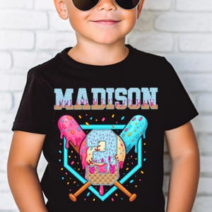 Personalized Baseball Drip Shirt for Kids, Boy Girl Birthday Baseball Shirt,Custom Baseball Drip Tee,Ice Cream Drip Toddler Youth Sport Gift
