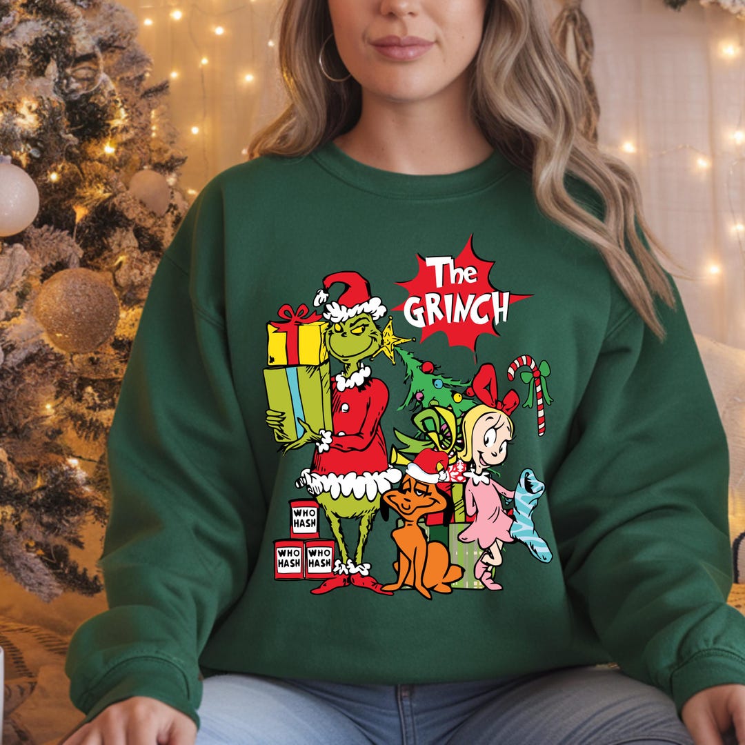 Grinch Christmas Sweatshirt, Grinch Christmas Tree Shirt, Grinchy ...