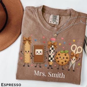Fall Teacher Life Faux Patchwork Comfort Colors® Shirt, School Supplies Graphic Tee.