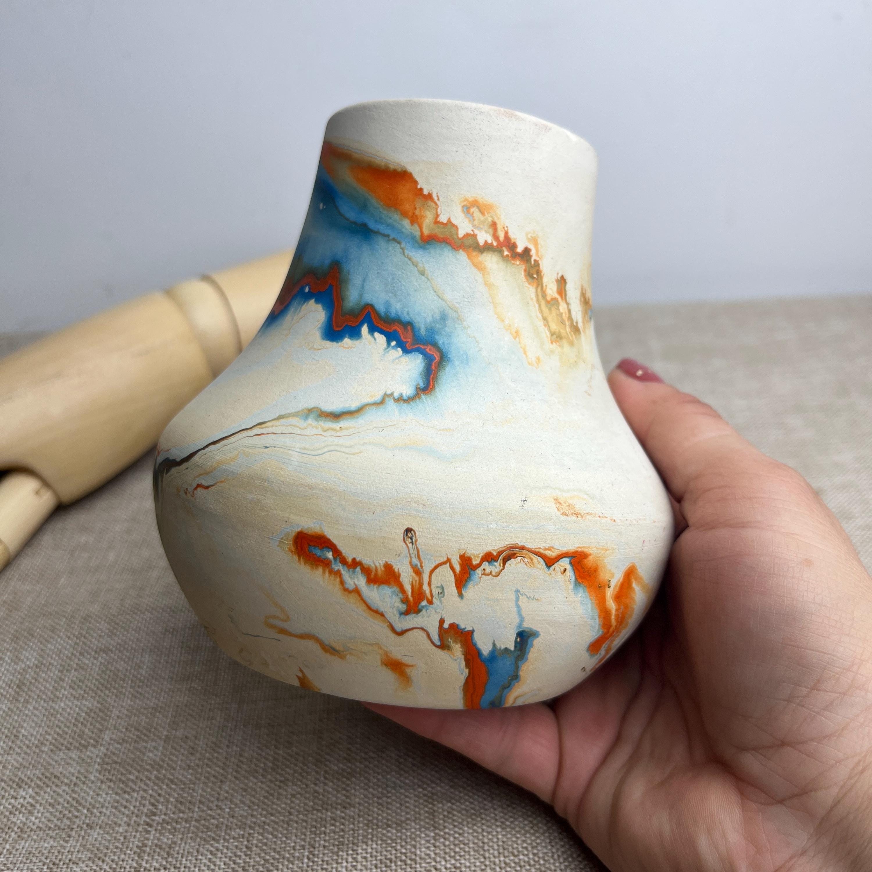 工芸品 Nemadji pottery VINTAGE】Nemadji Pottery Flower Base ”Made In USA”を明日、2023年9