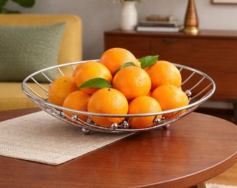 Mid Century Modern Sputnik Wire Bowl Atomic Metal Fruit Basket 12”