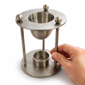 Mid Century Modern Metal Oil Burner – Danish Modern Aromatherapy Diffuser Tealight Candle Holder