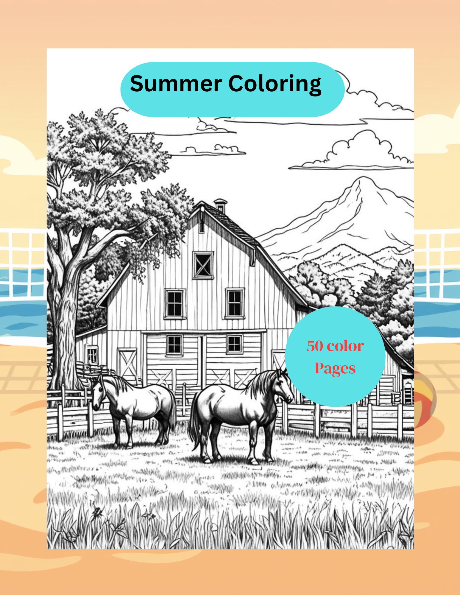 50 Pages House Coloring Book, Printable Home Illustrations (PDF ...