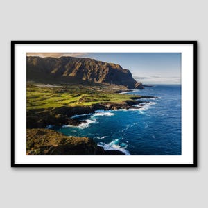 Vista della costa settentrionale di Tenerife – Stampa fotografica artistica / Isole Canarie / Hahnemühle Pearl / Colore / Arte murale aerea con drone di paesaggio costiero