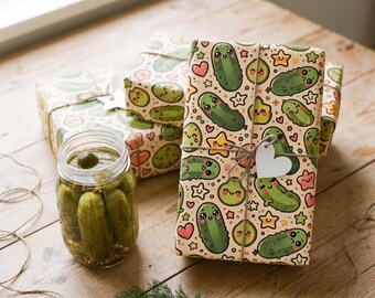 Pickle Pattern Gift Wrapping Paper, Fun Occasion