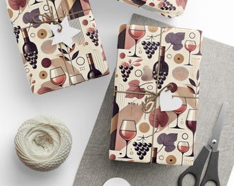Modern Wine Gift Wrap: Elegant Wine Lover Wrapping Paper
