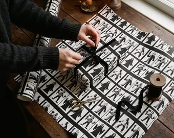 Horror Movie Wrapping Paper, Spooky Halloween Gift Wrap