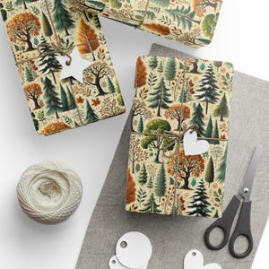Nature-Inspired Wrapping Paper, Forest-Themed Birthday Wrap, Holiday Wrapping, Rustic Decor