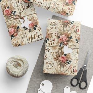 Mother of the Bride Wrapping Papers, Gift Wrap, Present Wrap, Wedding Gift Wrap, Bridal Shower Paper, Wedding Party Supplies