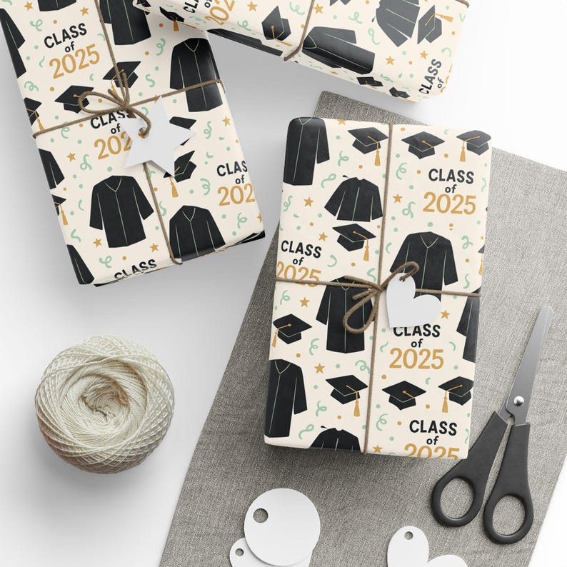 Class of 2025 Graduation Wrapping Paper: Festive Celebratory Gift Wrap ...