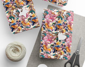 Anime Wrapping Paper, Japanese Manga Gift Wrap