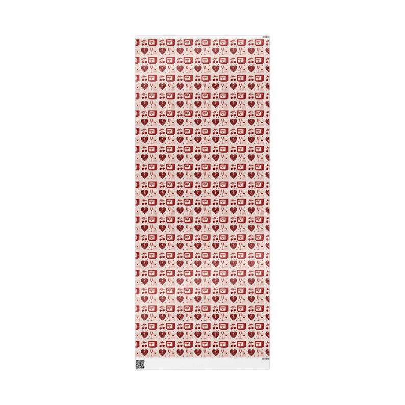 Vintage Valentine's Wrapping Paper: Nostalgic Love-Themed Gift Wrap image 4