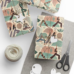 Yoga Yogi Wrapping Papers, Gift Wrap, Christmas Present, Holiday Gift, Sustainable Packaging Supplies, Mindfulness Décor