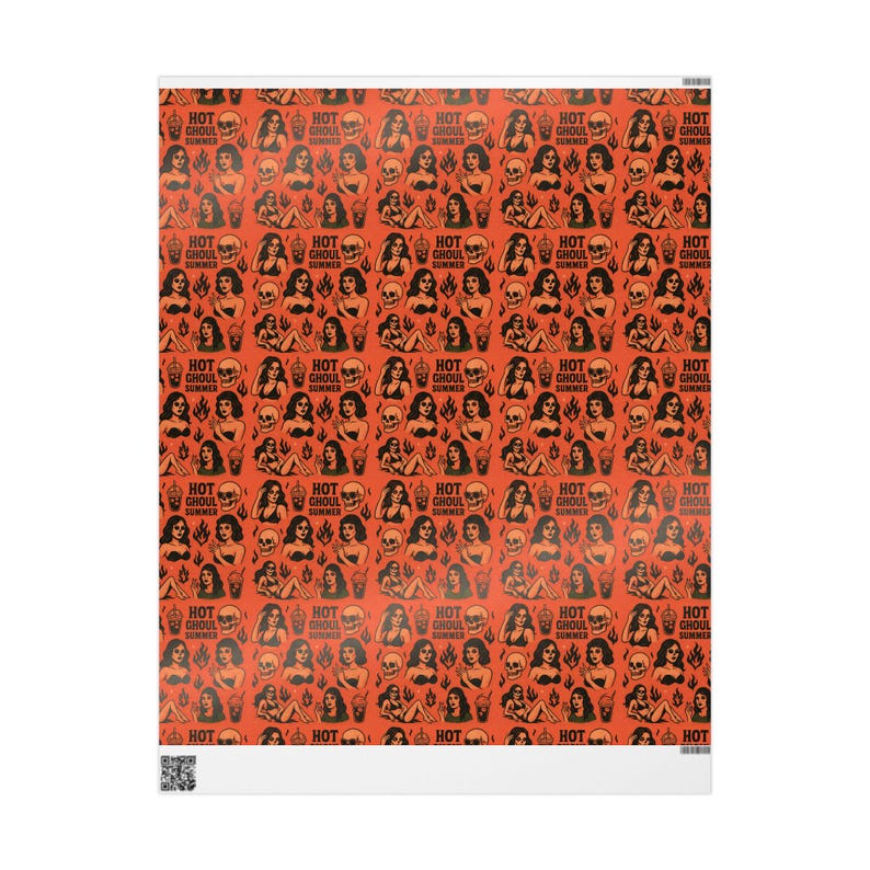 Hot Ghoul Summer Wrapping Paper: Spooky Gothic Gift Wrap image 2