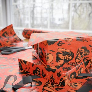 Hot Ghoul Summer Wrapping Paper: Spooky Gothic Gift Wrap image 10