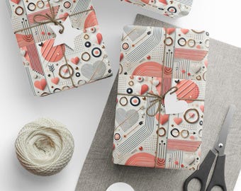 Modern Valentine&#39;s Day Wrapping Paper, Chic, Minimalist Gift Wrap