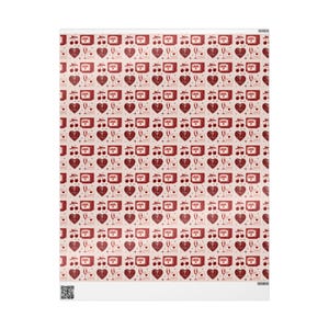 Vintage Valentine's Wrapping Paper: Nostalgic Love-Themed Gift Wrap image 2