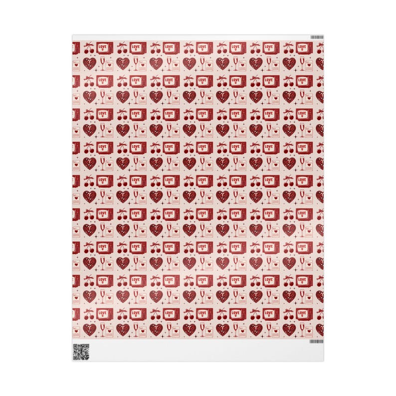 Vintage Valentine's Wrapping Paper: Nostalgic Love-Themed Gift Wrap image 2