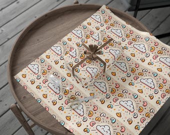 Fortune Cookie Gift Wrapping Paper, Kawaii Present Wrap