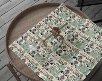 Papel de regalo para cafetería de los años 50: decoración de cocina retro, papel de regalo nostálgico