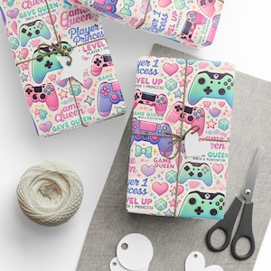 Girl Gamer Wrapping Paper: Birthday, Christmas, Geeky Gift Wrap